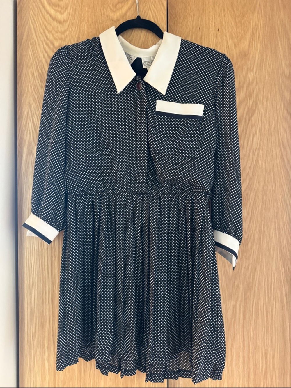 Super Cute Vintage Polka Dotted Polyester Pleated Mini